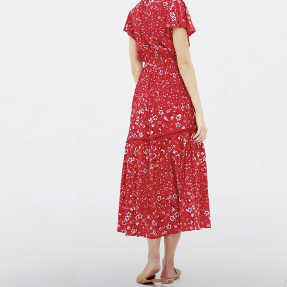 Kivari the Label Arabella Tie Up Maxi Dress in red floral print - Picture 2 of 4